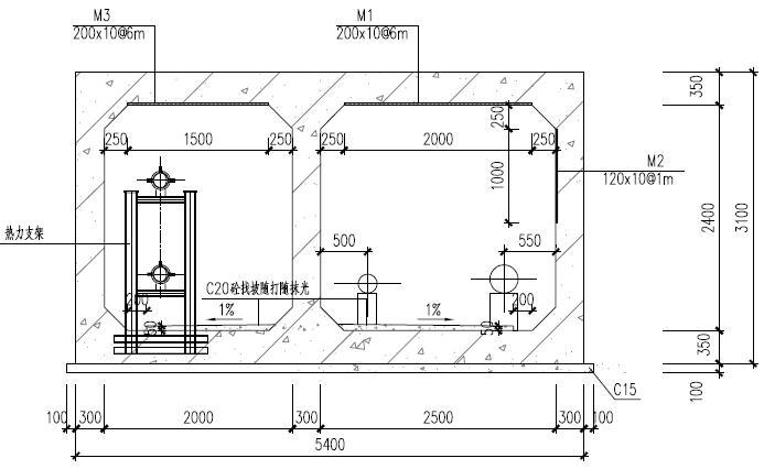 [北京]综合管廊施工组织设计（word，290页）-综合管沟标准断面图