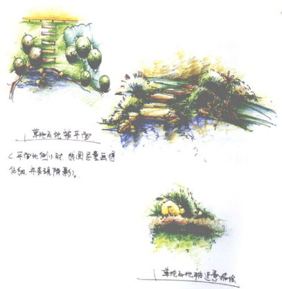 手绘彩铅植物素材资料下载-[彩铅]园林手绘效果图表现技法+彩色铅笔马克笔