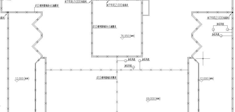 某高层住宅全套电气图纸-屋顶防雷平面图