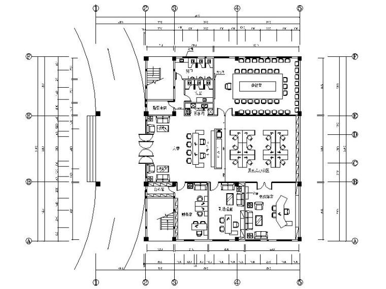 现代简约室内家具CAD资料下载-[原创]上市公司现代简约办公室室内设计施工图（含效果图）
