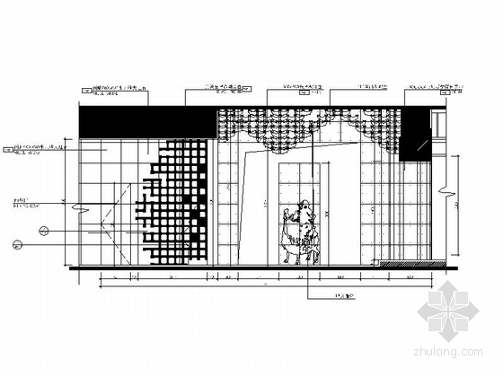 [广东]奢华高级会所室内装修设计施工图（含效果）接待前厅立面图