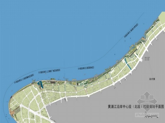 都市风情香格里拉式资料下载-[上海]黄浦江“绿色滨江 都市香格里拉”规划设计方案