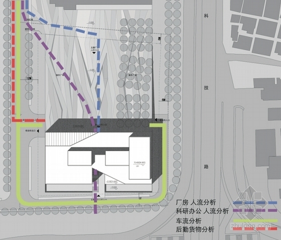 [深圳]裂口磐石造型高层科技大厦建筑设计方案文本-裂口磐石造型高层科技大厦建筑分析图