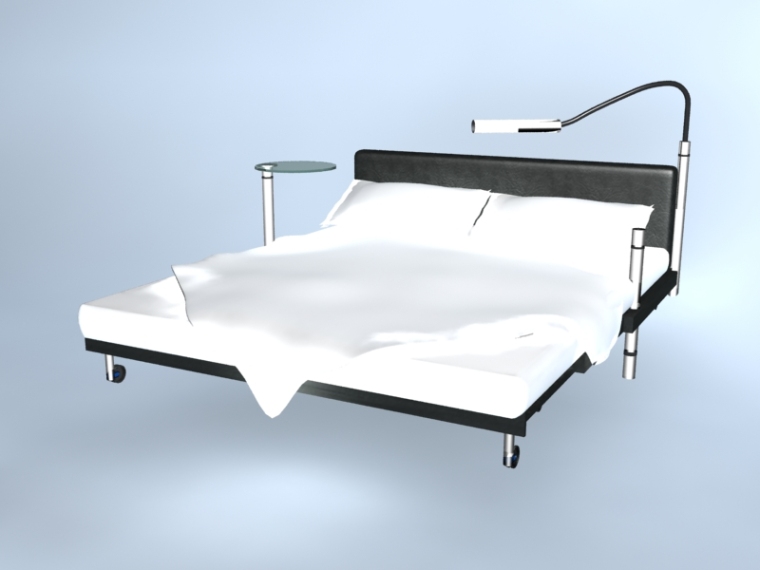 双人床3d模型下载资料下载-现代双人床3D模型下载