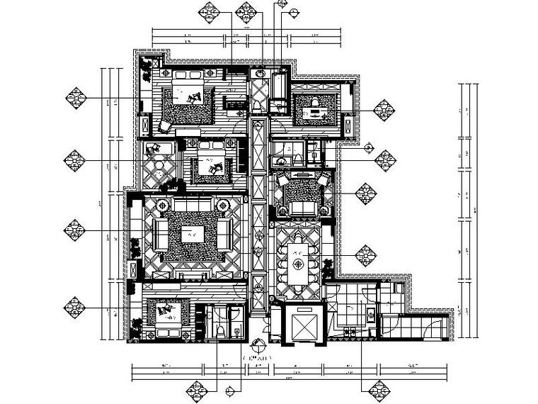 现代欧式餐厅资料下载-[岳阳]现代欧式雅奢住宅设计施工图（含实景图）