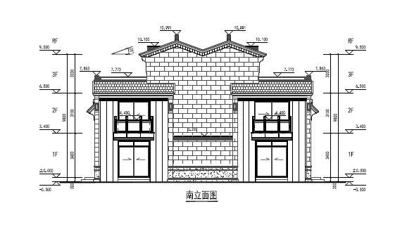 [江苏]园林式布局小高层及多层住宅建筑设计方案图（含CAD）-园林式布局小高层及多层住宅建筑立面图