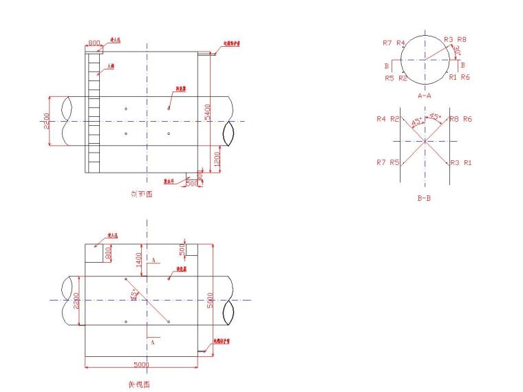 井盖井座结构dwg资料下载-流量计井尺寸图