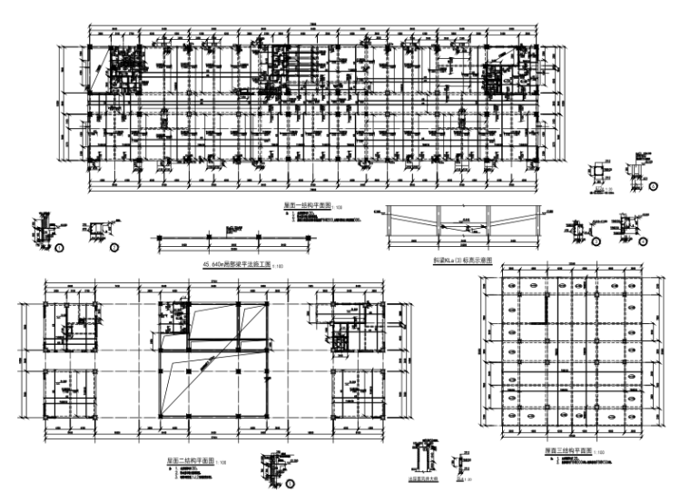 顶层平面资料下载-屋面顶层6米悬挑板结构施工详图（CAD、10张）