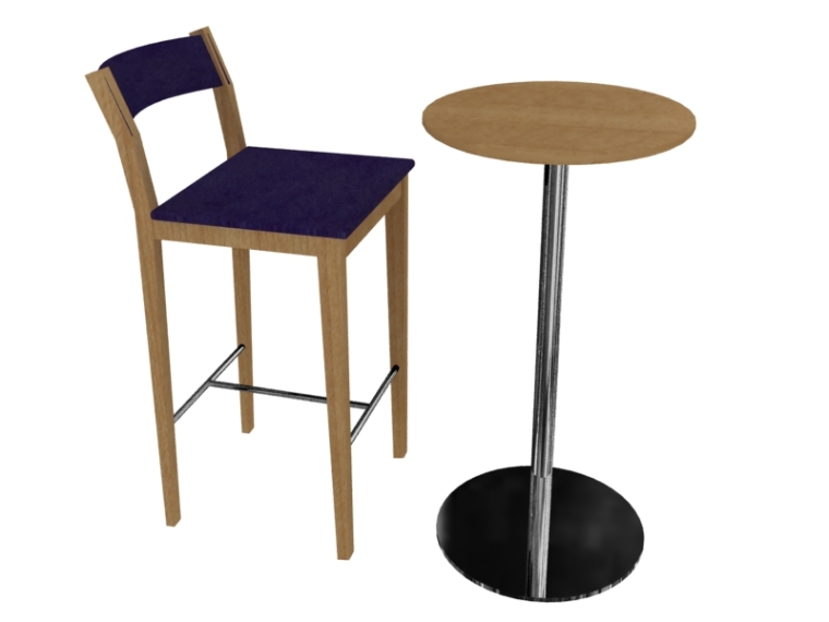 3d室内休闲座椅模型资料下载-休闲小餐桌3D模型下载