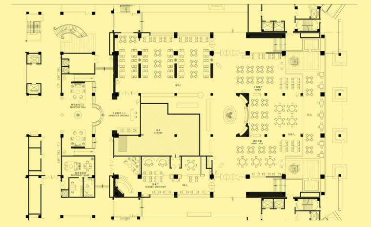 [福建]厦门帝元维多利亚大酒店室内设计方案-自助餐厅平面图
