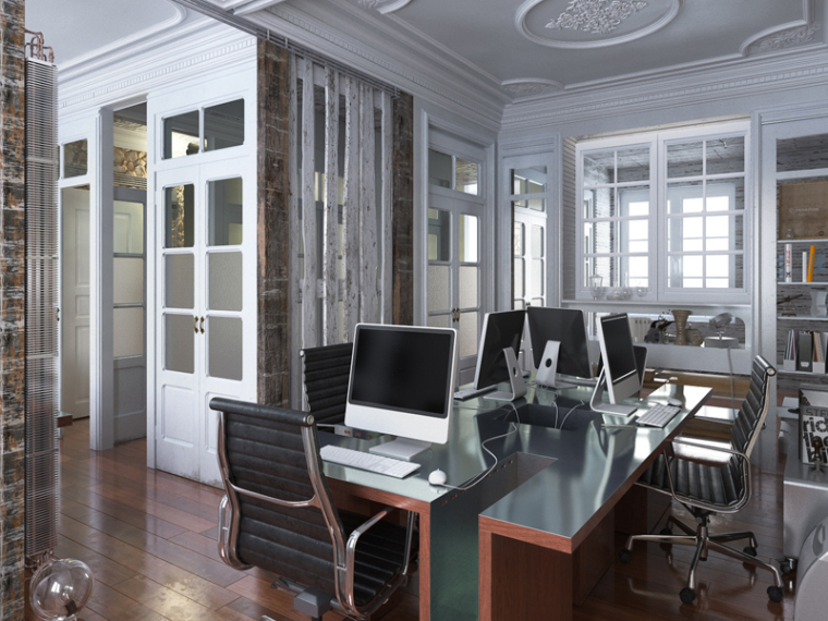 室内办公室模型下载资料下载-欧式办公室3D模型下载