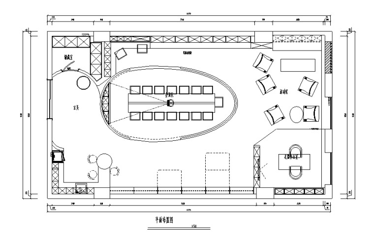 200平米空间设计资料下载-[四川]160平米小巨蛋办公空间设计施工图（附效果图）