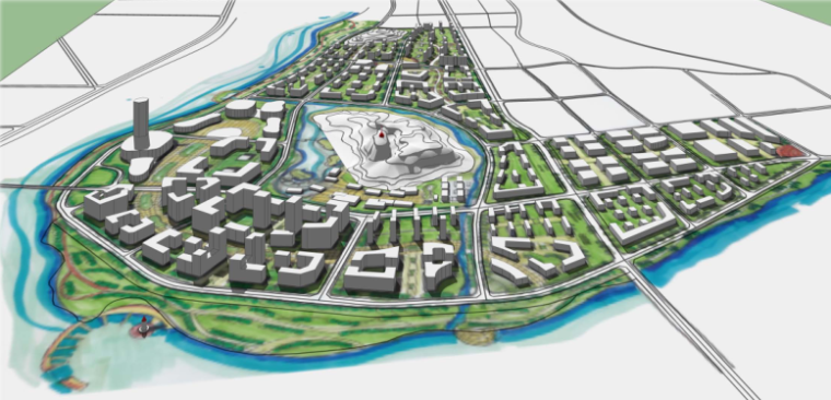 居住片区详细规划设计资料下载-安徽霍山高桥湾科技园核心片区城市设计（上海复旦规划院）