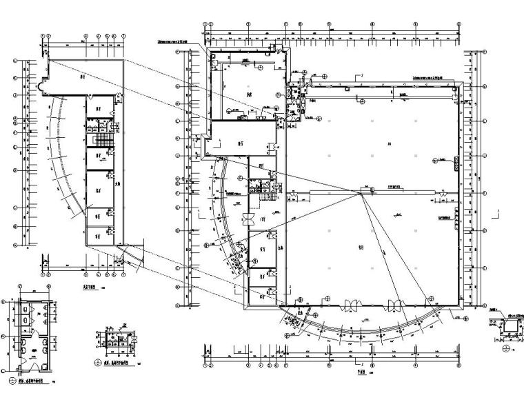 一层职工食堂建筑设计资料下载-某职工食堂建筑设计方案初设图CAD