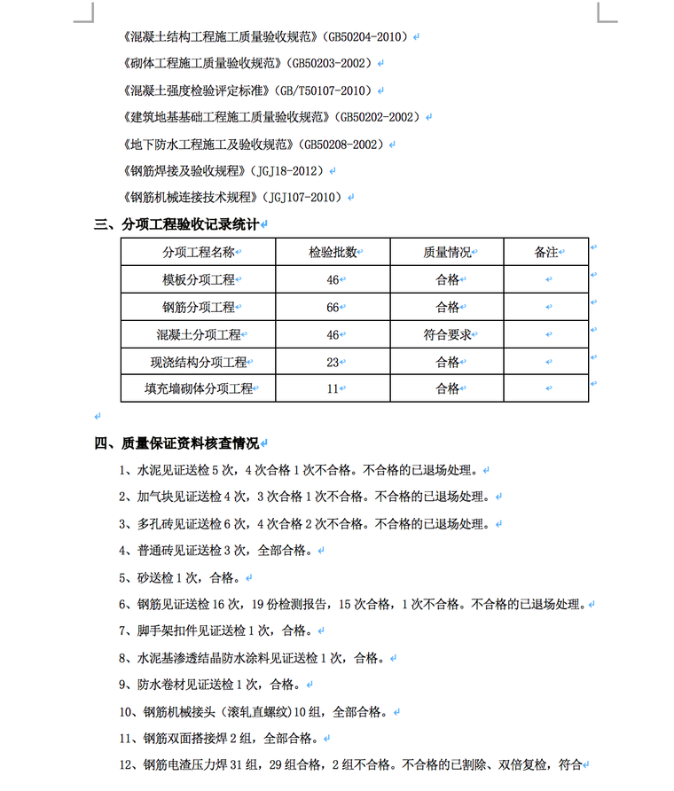 吴江出口加工区服务楼工程工程质量评估报告-质量保证资料核查情况