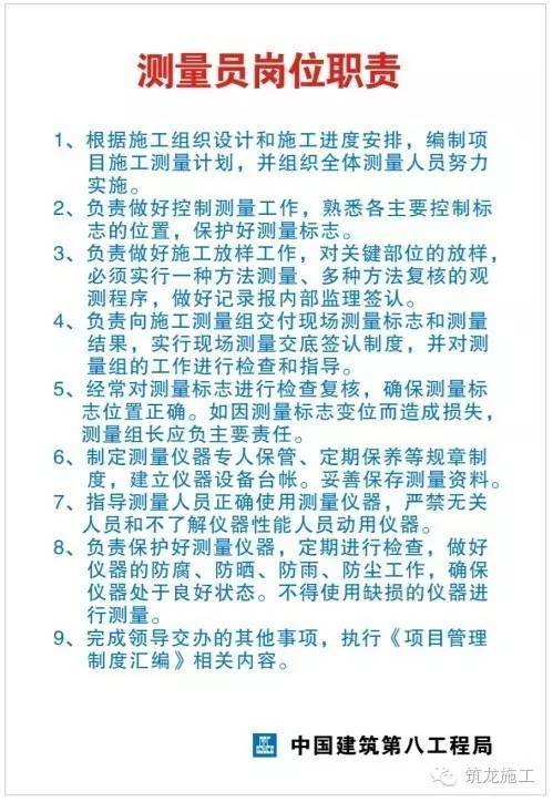 项目部全套上墙岗位职责表，必须收藏！_9