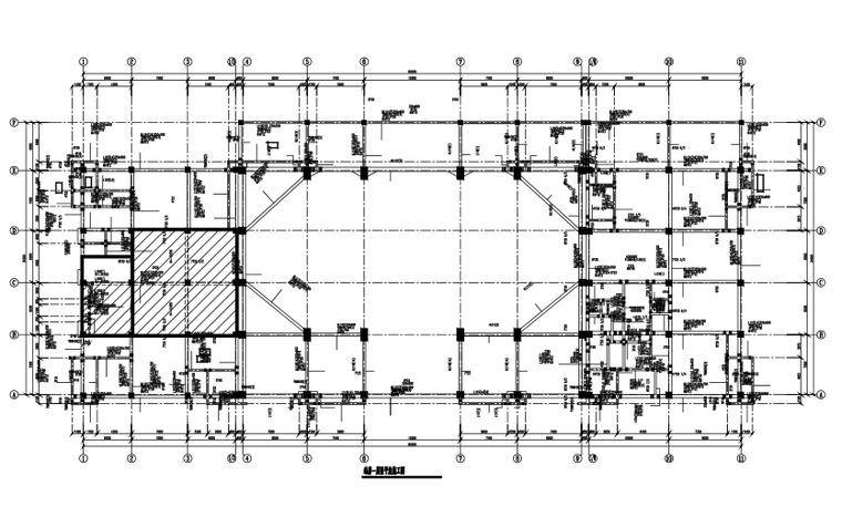 铁路关岭站钢框架站房结构施工图（CAD、15张）-站台一层梁平法施工图