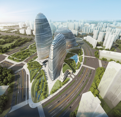屋顶建筑应用资料下载-[北京]地标型建筑BIM技术应用成果-望京SOHO中心