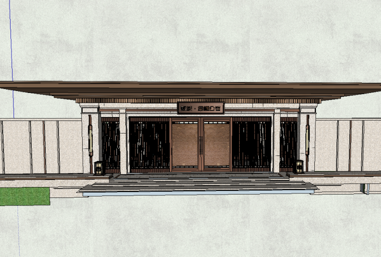 古建筑大门3d模型资料下载- 新城金越公馆入口大门模型设计（新中式风格）