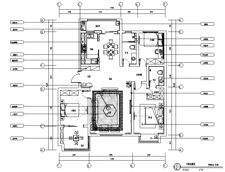 简约三居室效果图资料下载-现代极简高级灰三居室住宅设计施工图（附效果图+软装搭配）