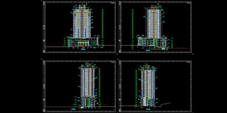 建筑设计结构施工图资料下载-高层综合商住大厦建筑设计方案（施工图CAD）