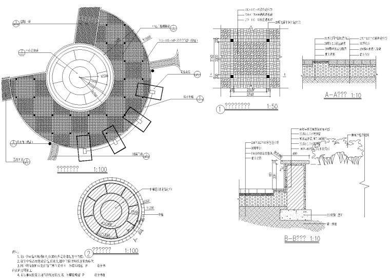某社区公园景观设计施工图 A-10 广场大样图_看图王