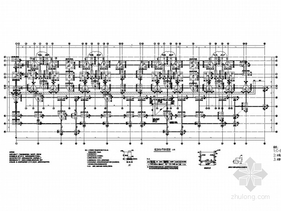 7600平六层底部两层商业网点住宅结构施工图（含建筑图）-桩及承台平面布置图 