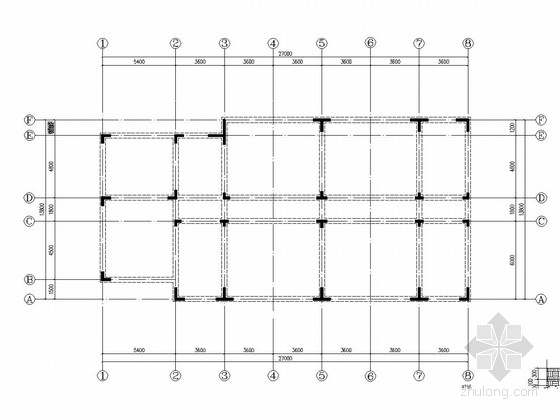 五层公交综合枢纽中心资料下载-四层短肢剪力墙结构中心枢纽办公楼结构图