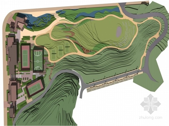 山体公园CAD资料下载-[浙江]临商业滨水自然山体公园景观规划设计方案