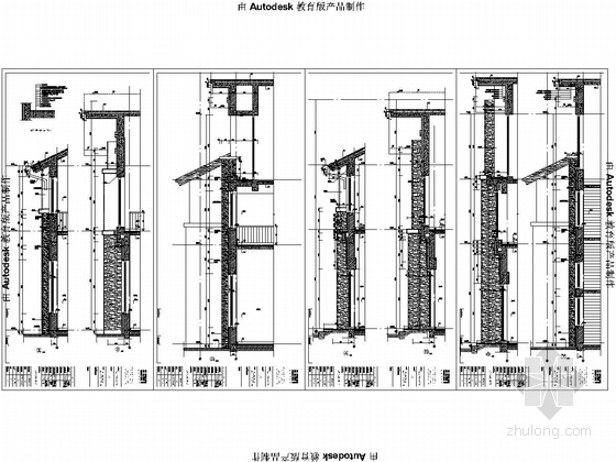 [吉林]三层框架结构商业楼结构施工图（含建筑图）-墙详图