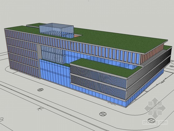 墨尔本卡梅伦工业办公资料下载-工业办公建筑SketchUp模型下载
