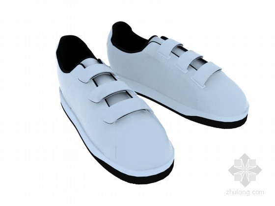 横滨白色时尚住宅资料下载-白色时尚鞋3D模型下载