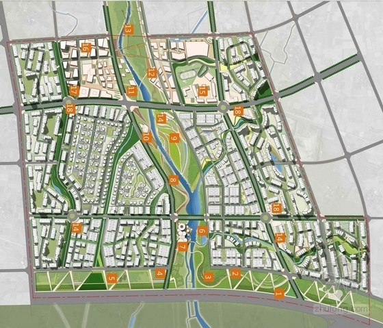 [四川]高品质生态文化小区景观规划设计方案-总平面图 