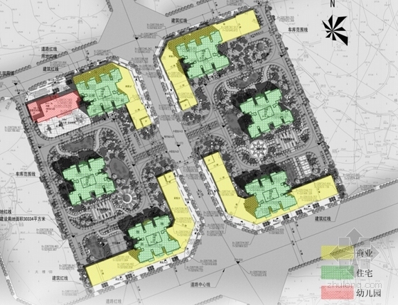 [重庆]现代风格高层住宅安置区规划设计方案文本（含CAD）-现代风格高层住宅安置区规划分析图