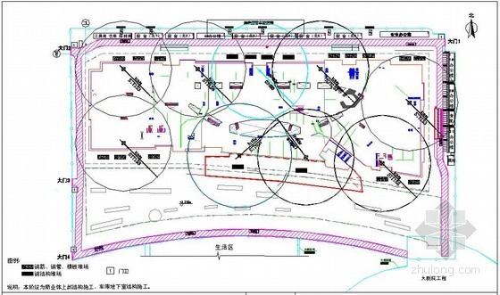 商业体平面布置图资料下载-[天津]文化中心商业体项目施工现场平面布置图（9张）