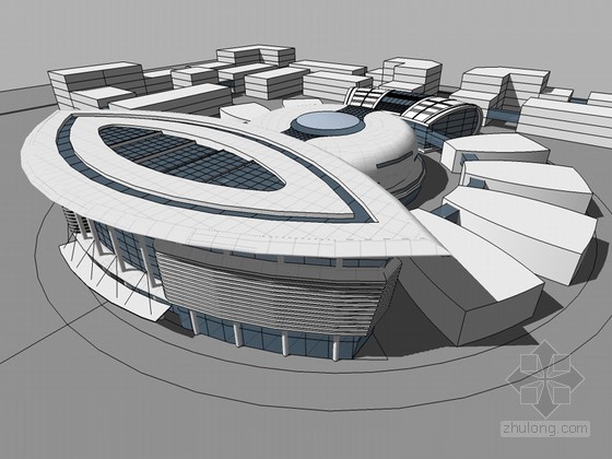 现代会展中心SketchUp模型下载-现代会展中心 