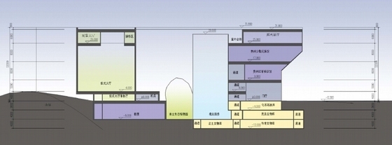 [贵州]省级菱石造型博物馆建筑设计方案文本-省级菱石造型博物馆建筑设计剖面图