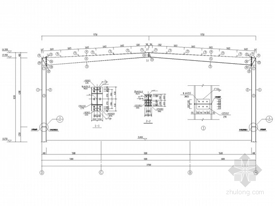 药厂车间施工图资料下载-[西安]药厂钢框架车间结构施工图