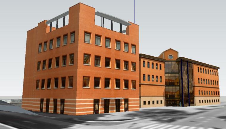图书馆su模型资料下载-欧陆风格图书馆建筑模型设计