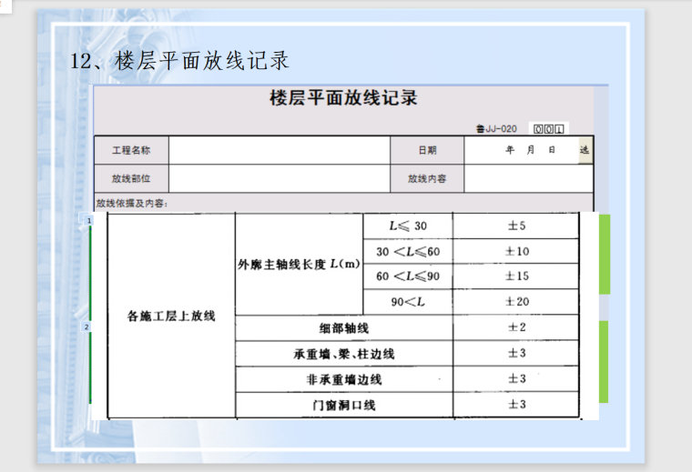 山东省新资料管理规程技术资料-304页-放线记录