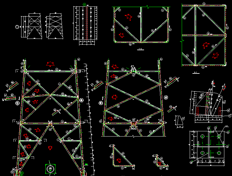 送电线路铁塔全套结构图-2身腿部 结构图