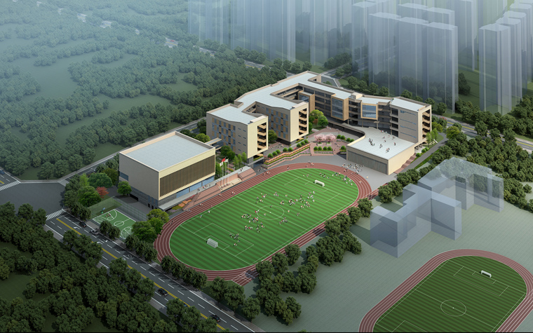 中学教学楼四层平面图资料下载-成都某初级中学教学综合楼平面图