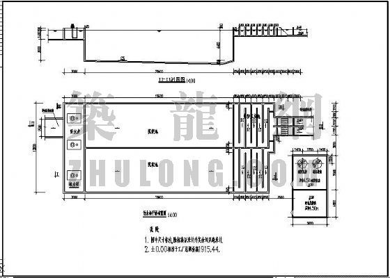 某污水站全套图纸资料下载-某污水站平剖图