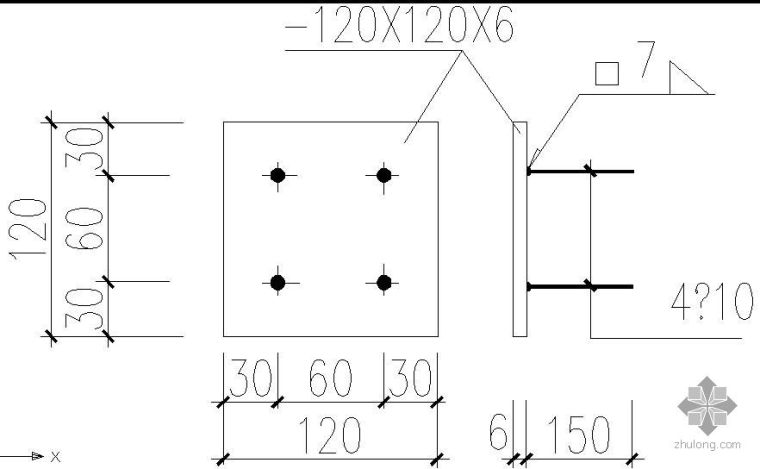 锚栓锚固法资料下载-某锚栓节点构造详图(2)