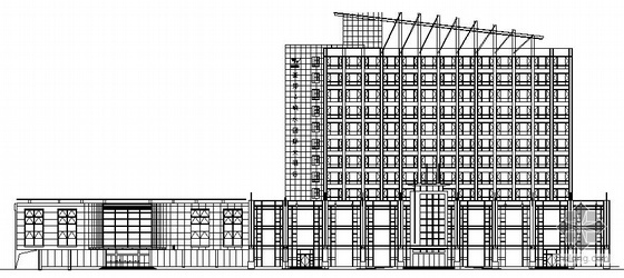 豪华别墅酒店建筑施工图资料下载-某豪华十二层商务大酒店建筑施工图