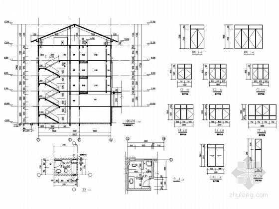 六层框架结构办案点陪护楼结构施工图（含建筑图）-节点大样图