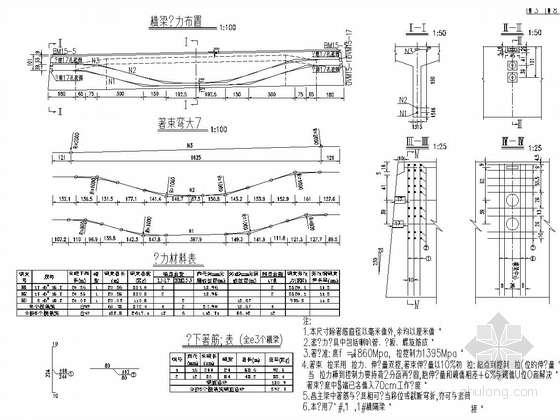 36+68.5+138.5m双塔斜拉桥施工图设计（塔梁固结体系）-主梁横梁预应力钢束布置图