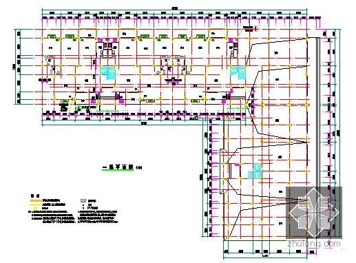 [江西]大型公租房项目建筑工程预算书(6个单体CAD图纸百余张)-1#楼一层平面图