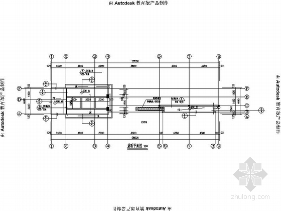 [浙江]单层企业传达室及大门建筑设计施工图（32平方米 含结构、电气施工图）-单层企业传达室及大门建筑平面图