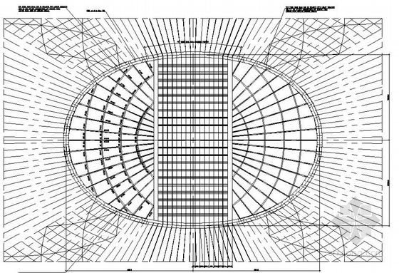 国家大剧院外部钢结构壳体结构图（中英文）-模板图